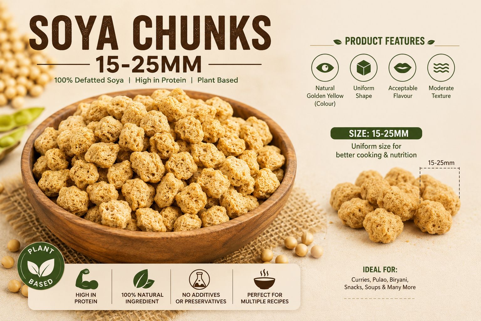 Sasyora Soya Chunks 15–25 mm